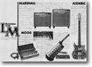 Yamaha 輸入楽器総合カタログ B：Minimoog のスプリットタイプが写っています。